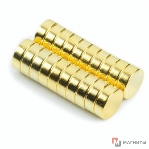 Ø D5mm х H1.5 Gold - Магнит Шайба